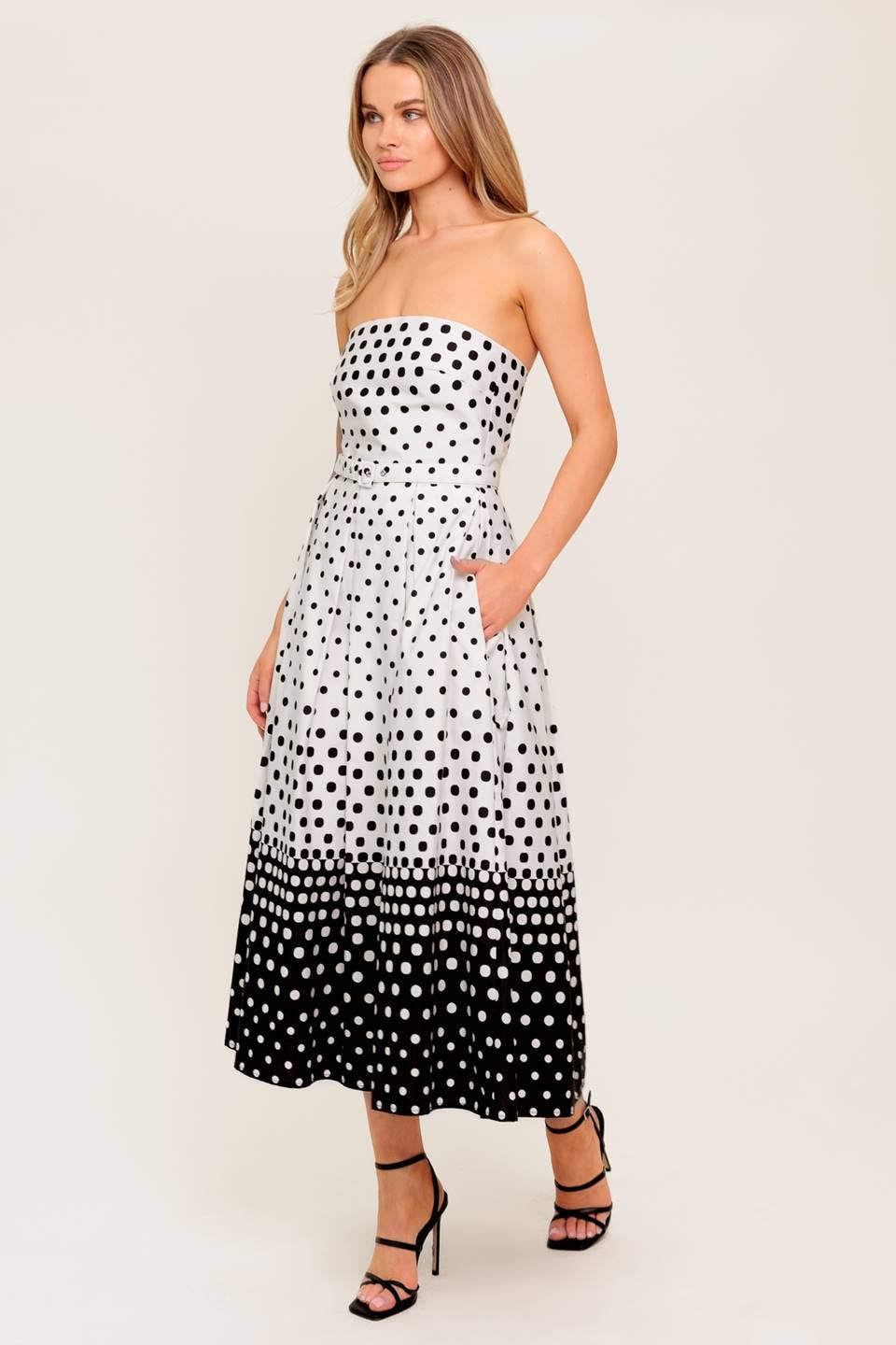A printed woven midi dress - ID22456