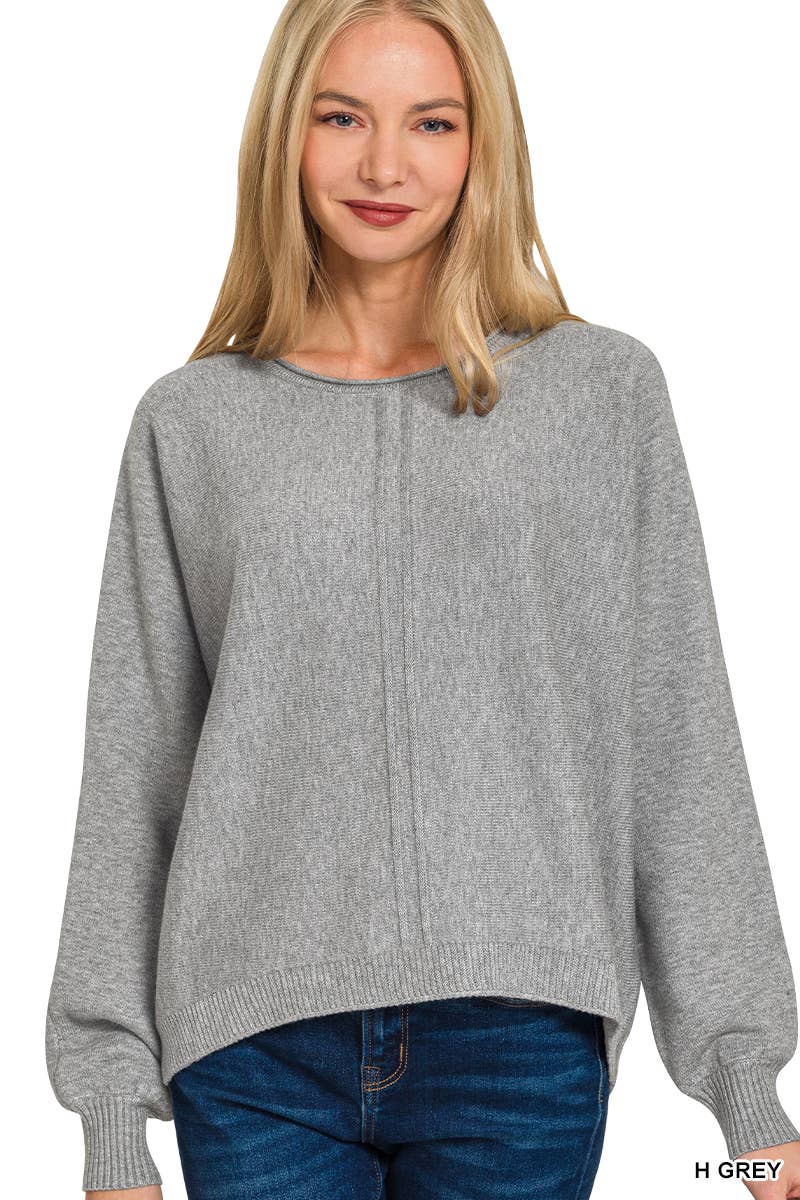 `Viscose Front Seam Sweater Zenana