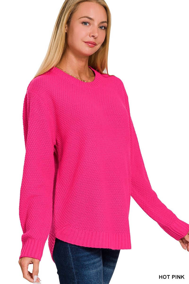Round Neck Basic Sweater Zenana