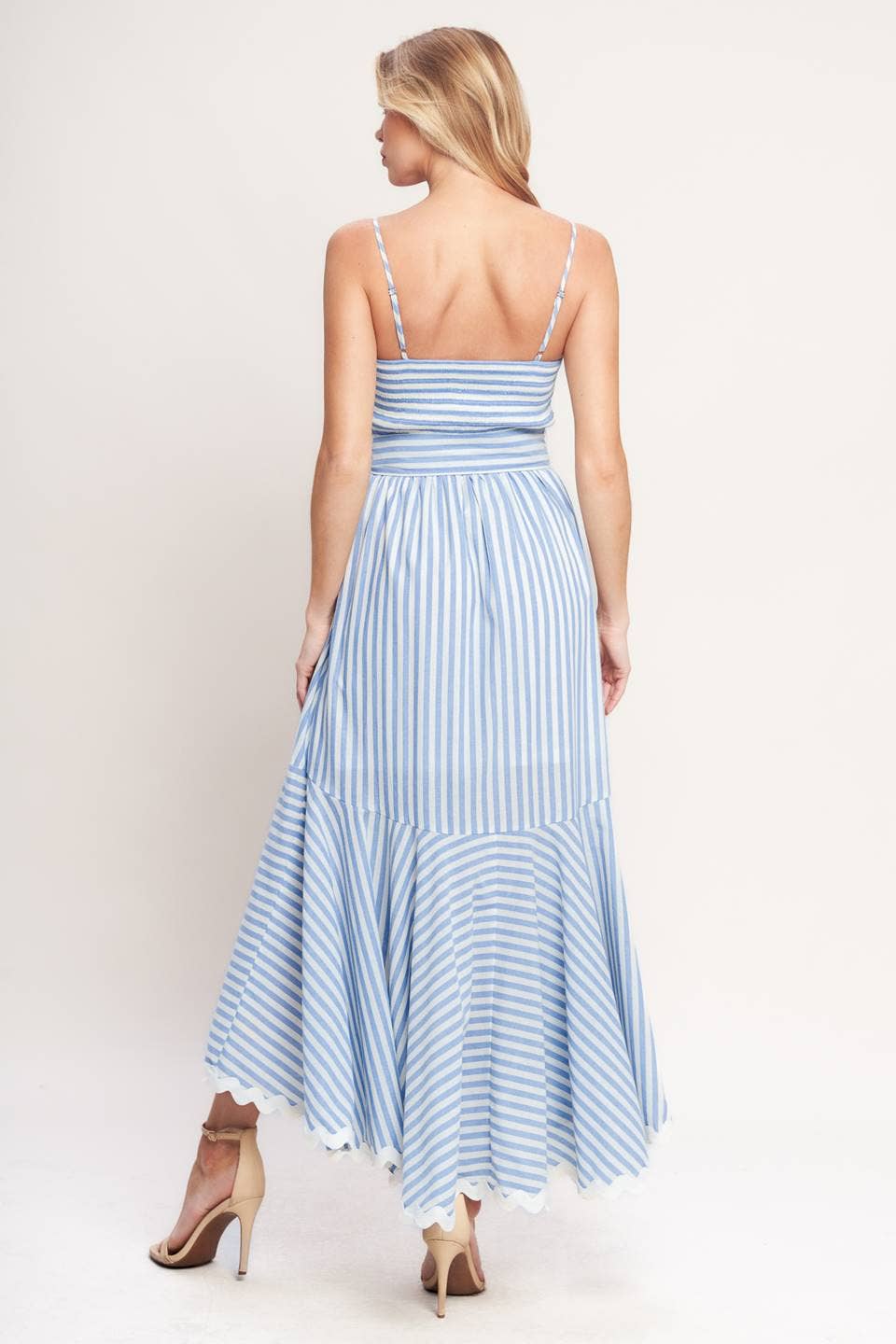 A striped woven midi dress - ID23452