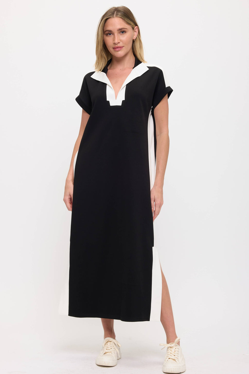 Color Blocked Scuba Dress