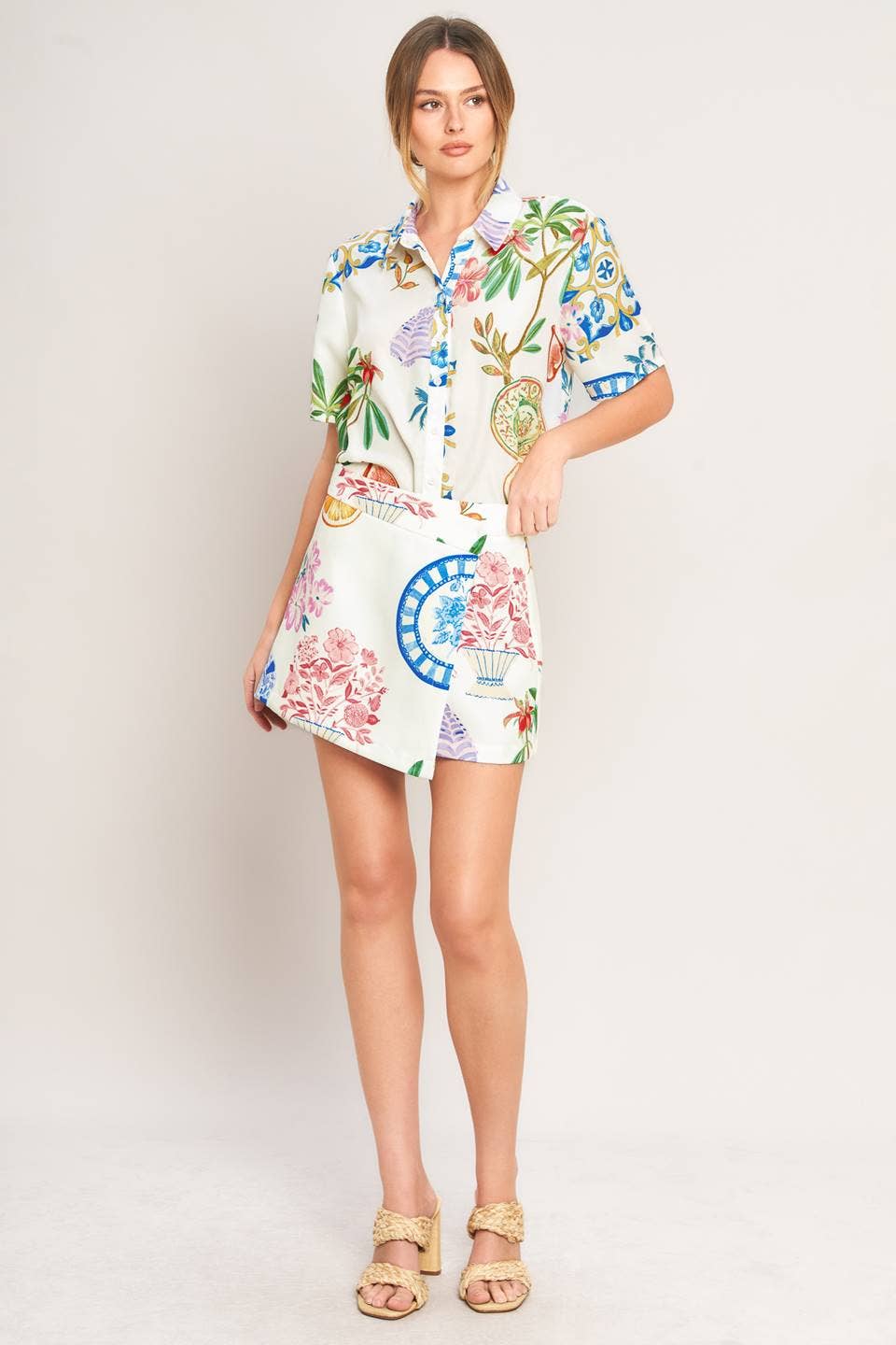 A printed woven top - IT13993B