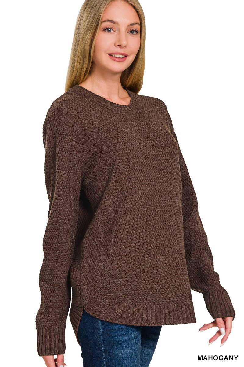 Round Neck Basic Sweater Zenana