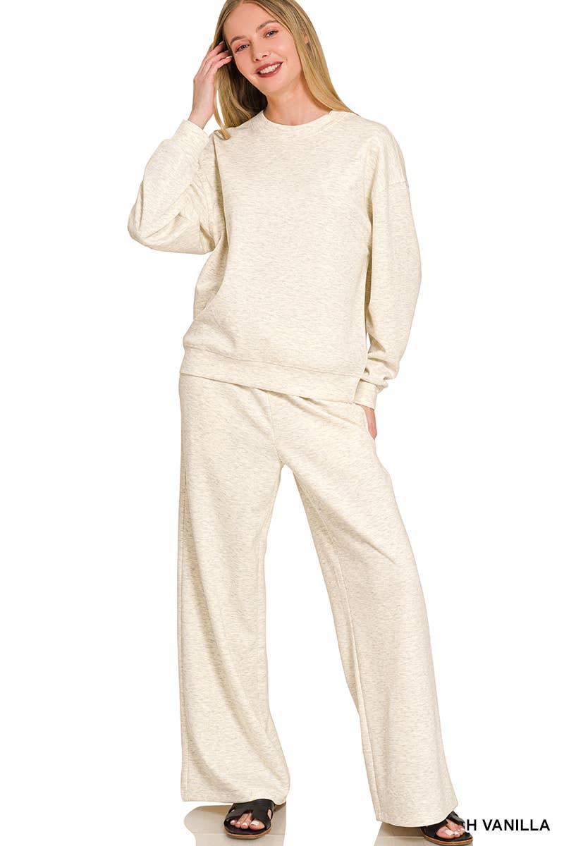 Scuba Crewneck Pullover & Pants 2 Piece Set - Zenana
