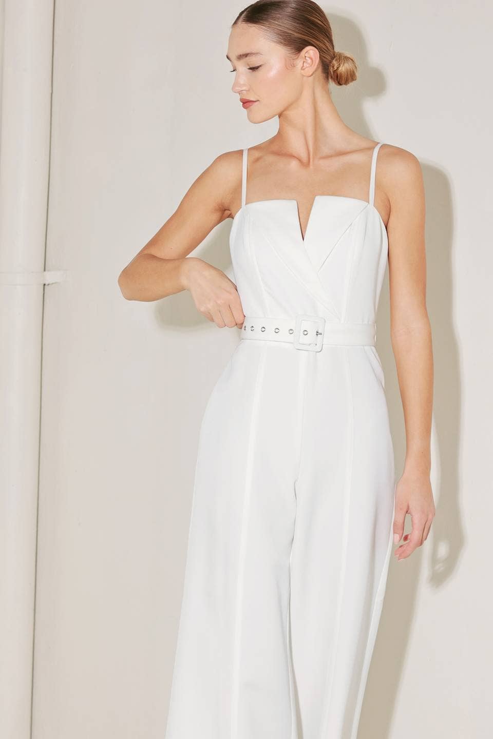 A solid woven jumpsuit - FP1753-W