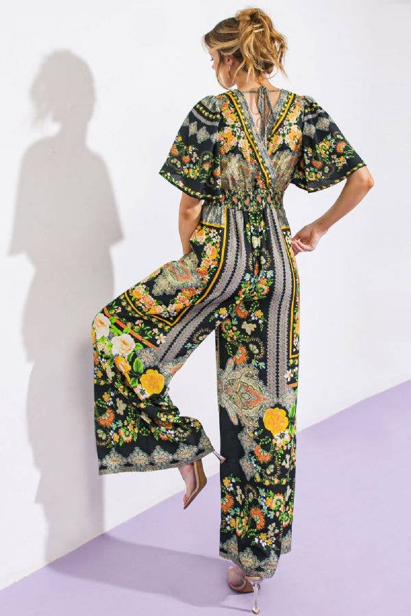 A printed woven jumpsuit - IP7359