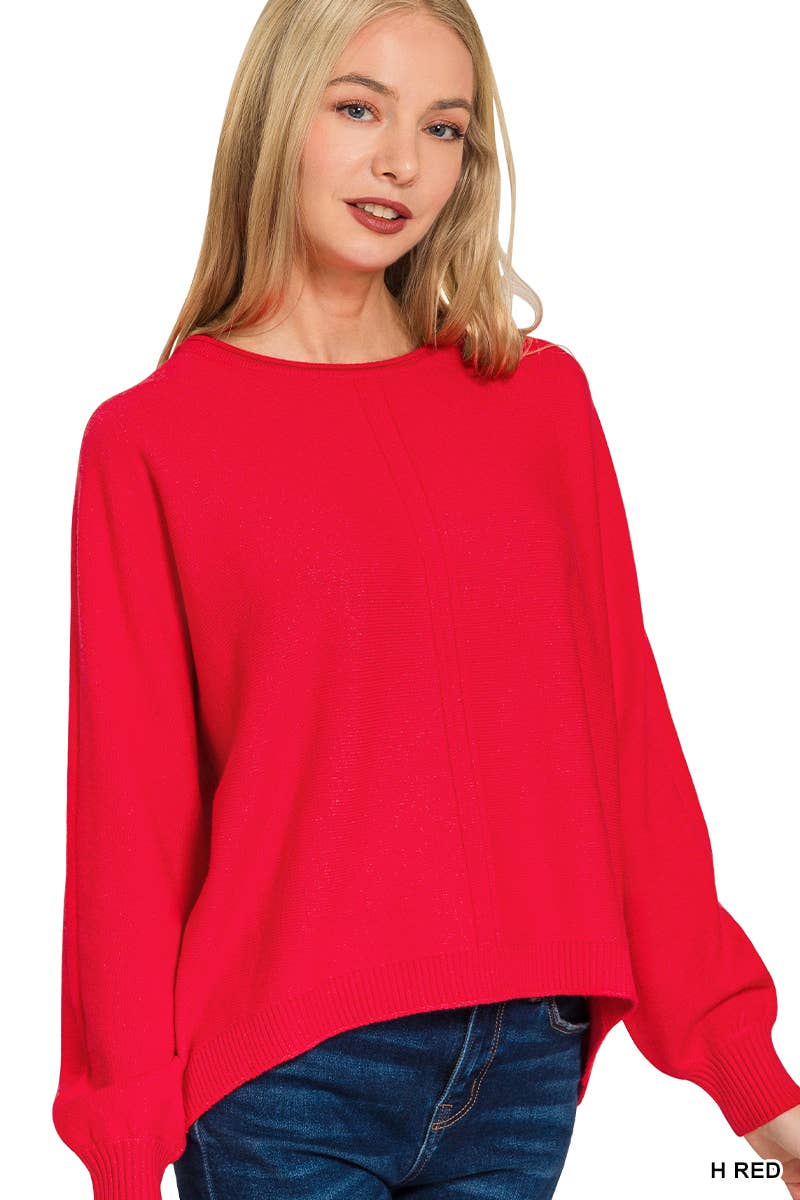 `Viscose Front Seam Sweater Zenana