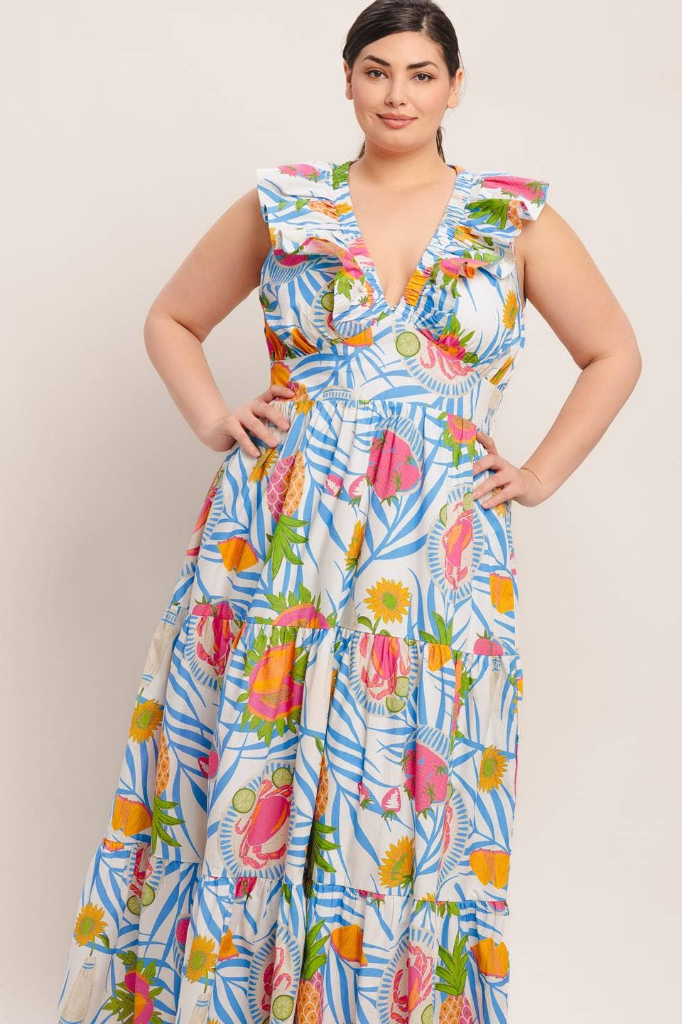 A printed woven maxi dress - ID23187-P