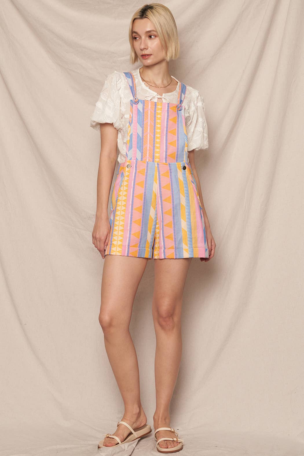 Multicolor Printed Shortalls