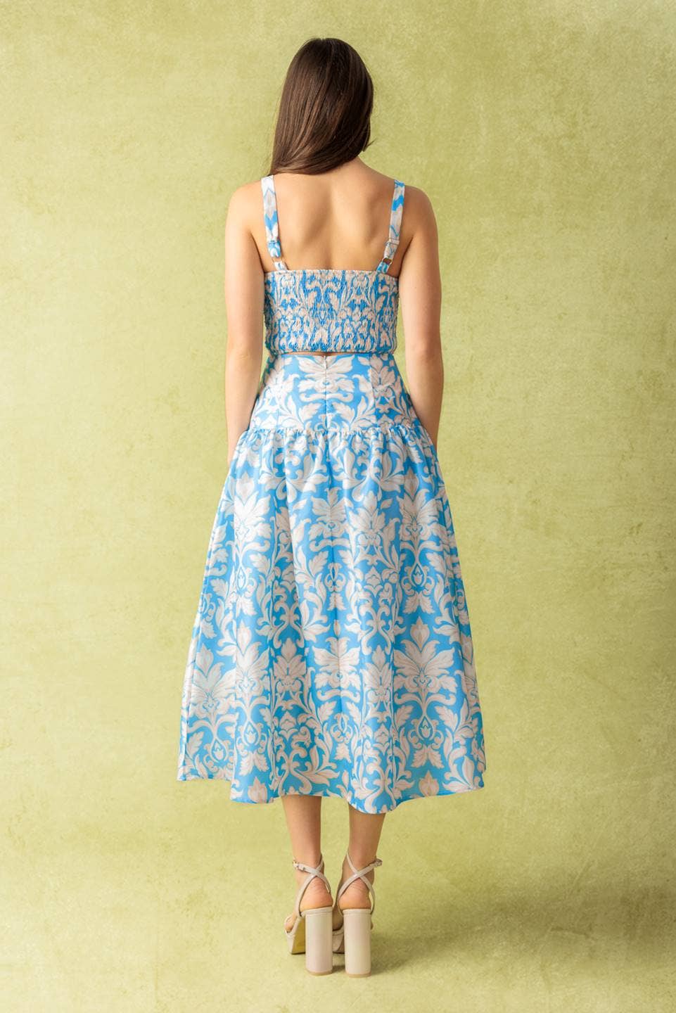 A printed woven top and skirt set - IT13545-SET