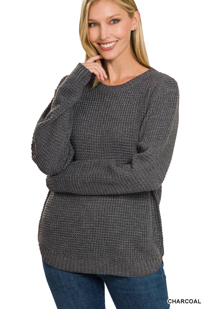 `Basic Waffle Sweater