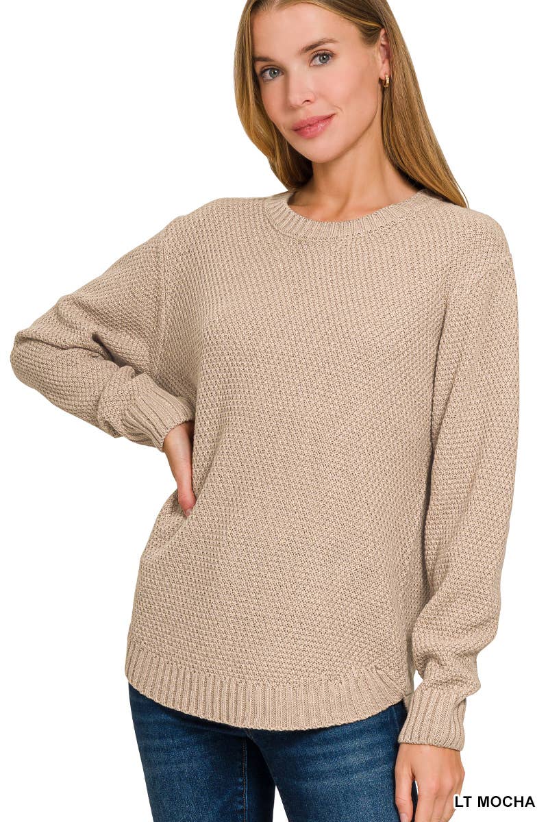Round Neck Basic Sweater Zenana