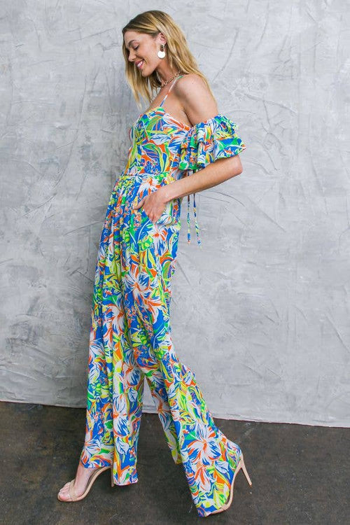 A printed woven jumpsuit - IP7829