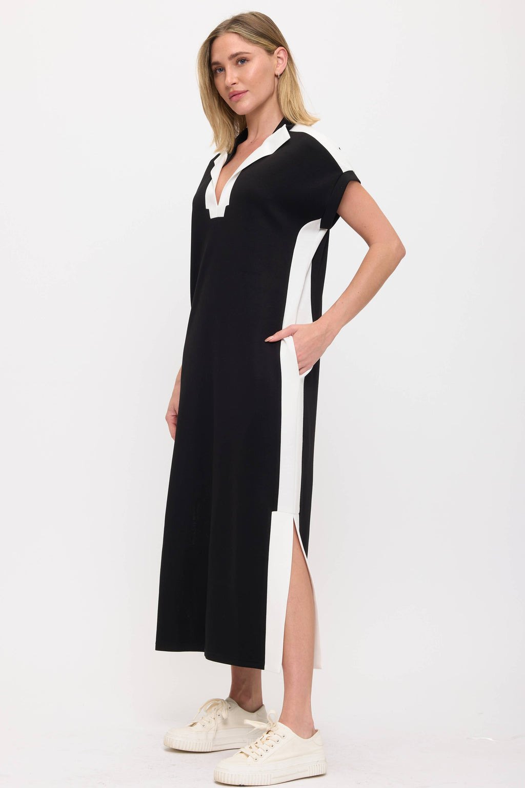 Color Blocked Scuba Dress