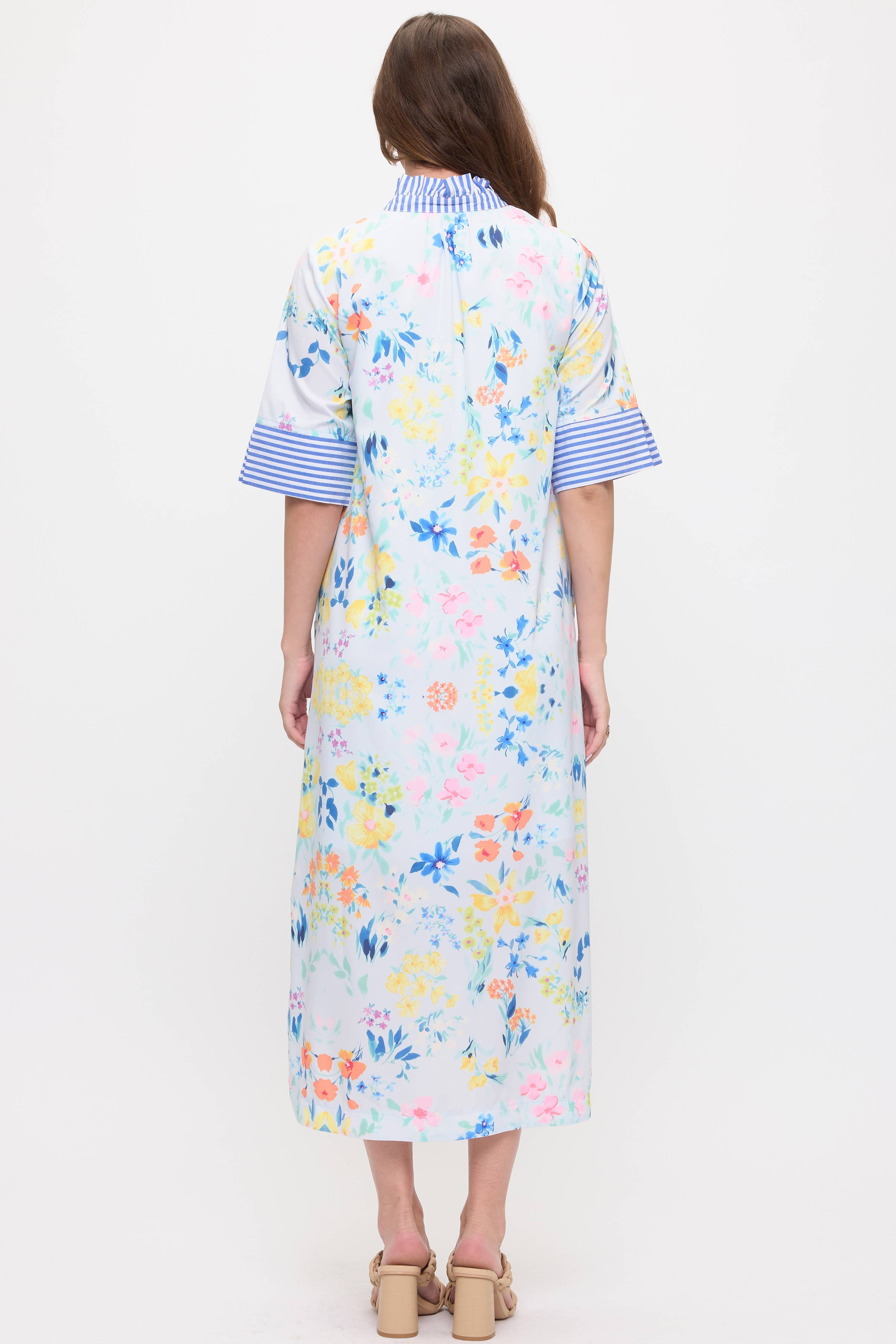 Floral Shirt Midi Dress