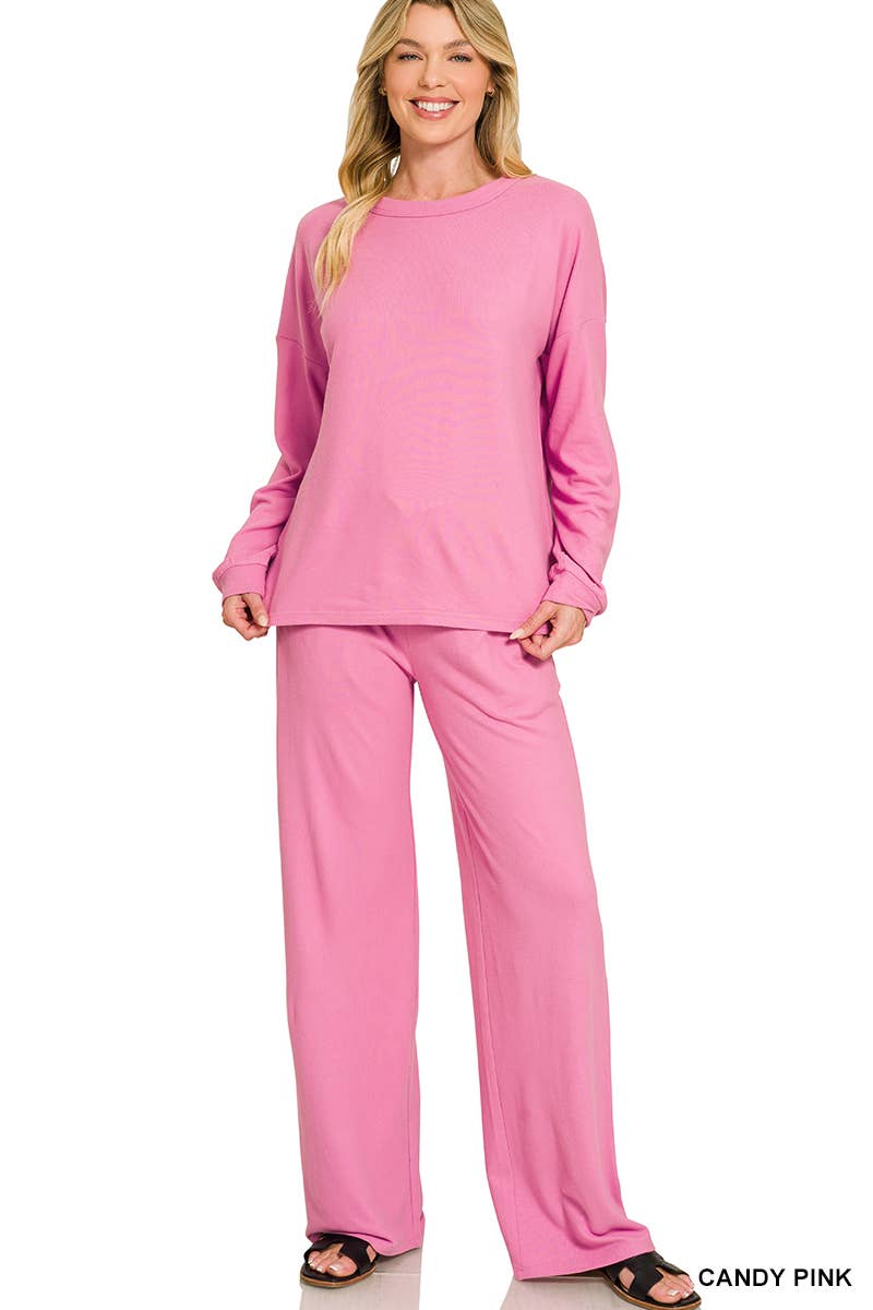 Soft Hacci Pullover & Pants 2PC Set