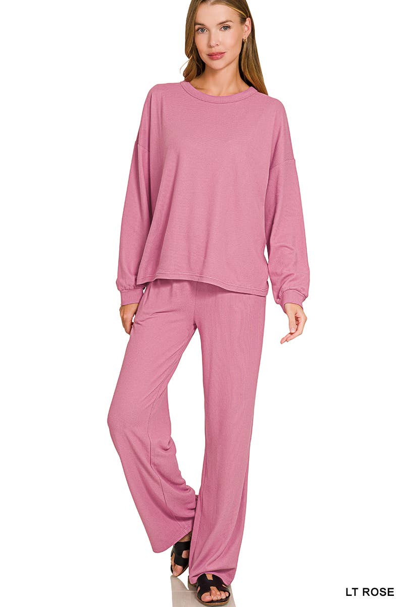Soft Hacci Pullover & Pants 2PC Set