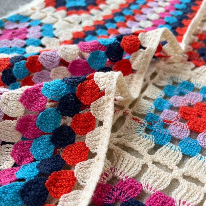 Bohemian Long Crochet Open-Front Cardigan