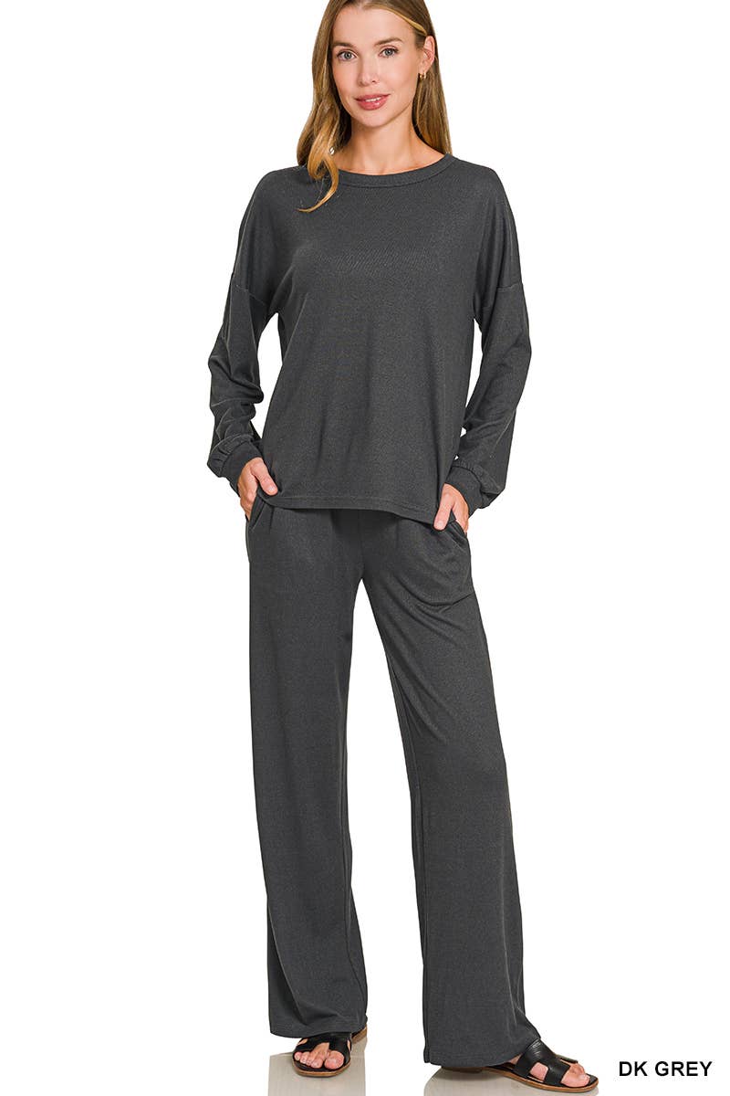 Soft Hacci Pullover & Pants 2PC Set