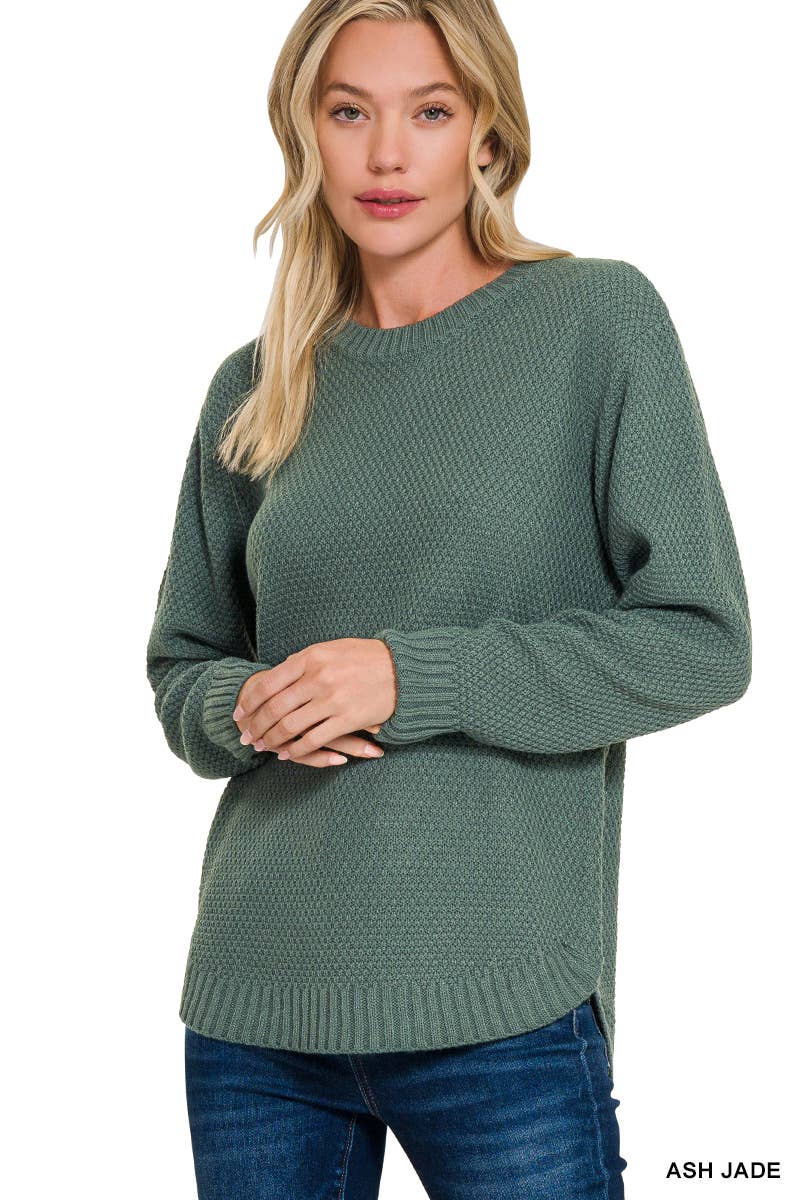 Round Neck Basic Sweater Zenana