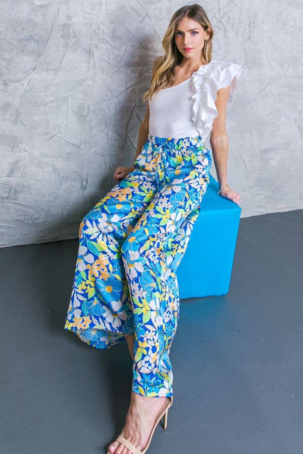 A printed satin pant - IP7905