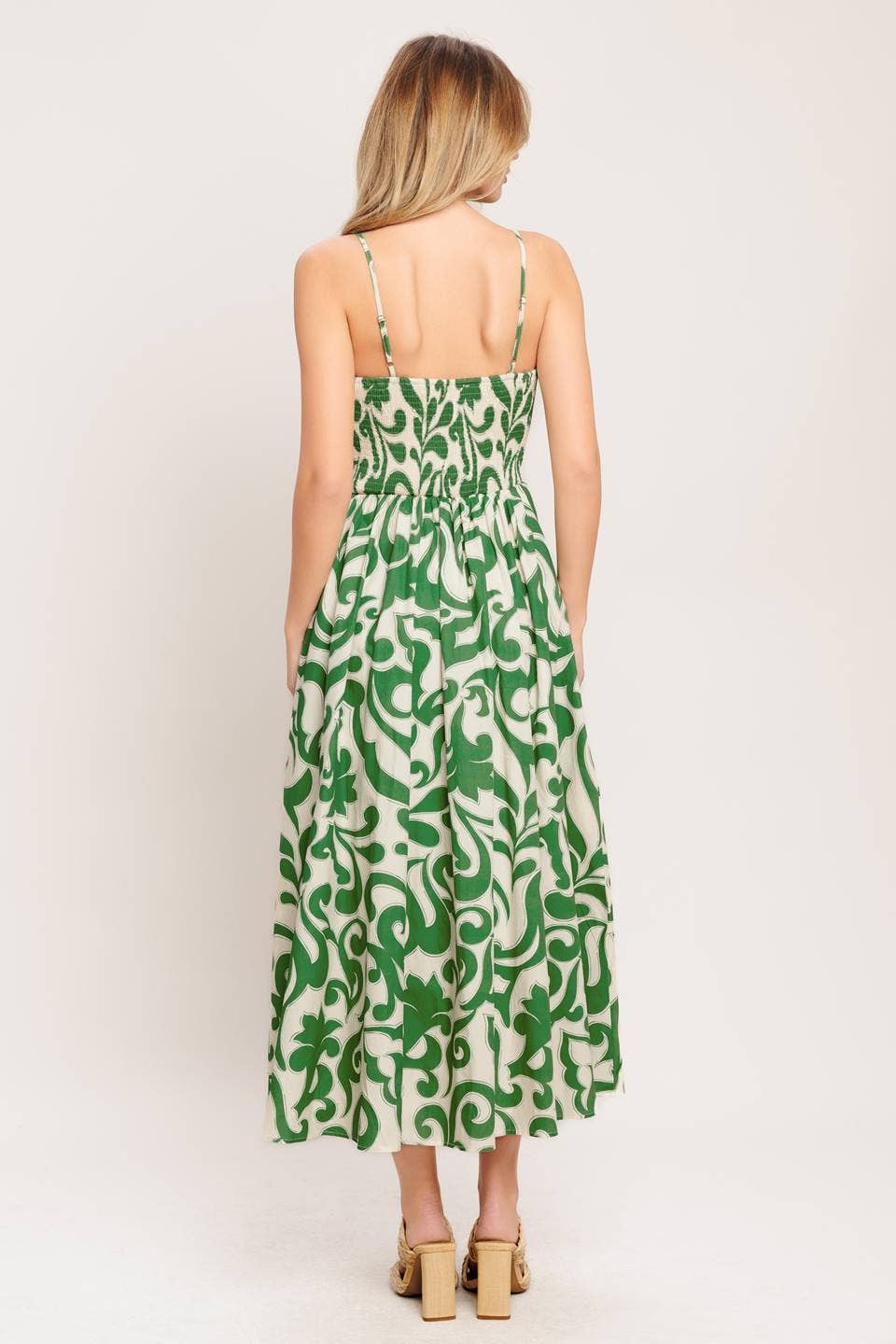 A printed woven midi dress - ID23476