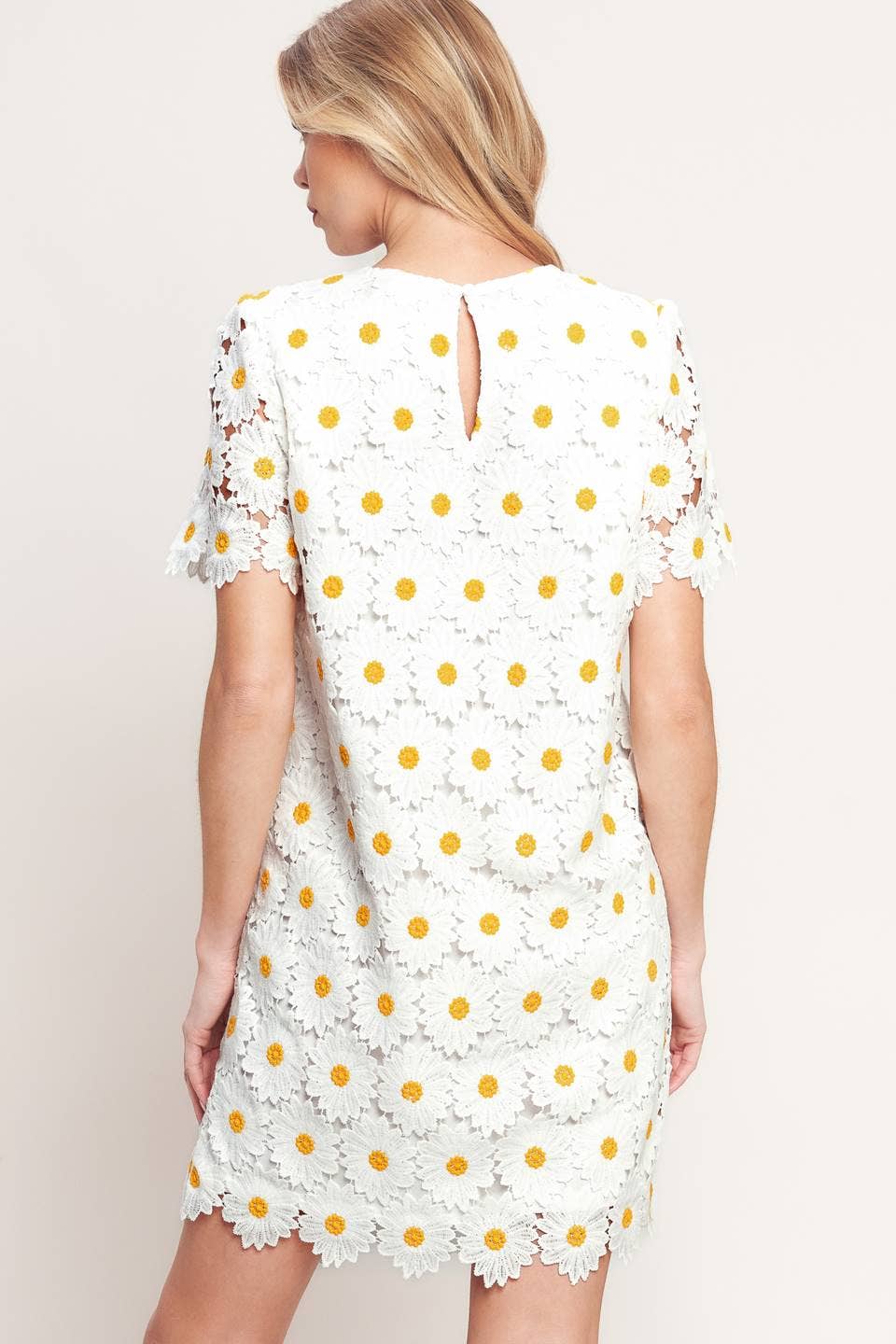 A woven lace mini shift dress - ID23231