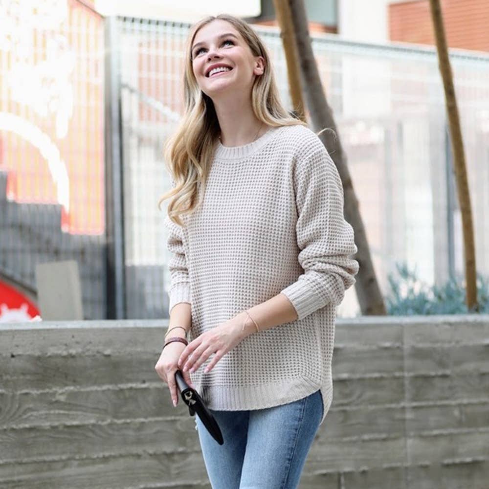 `Basic Waffle Sweater