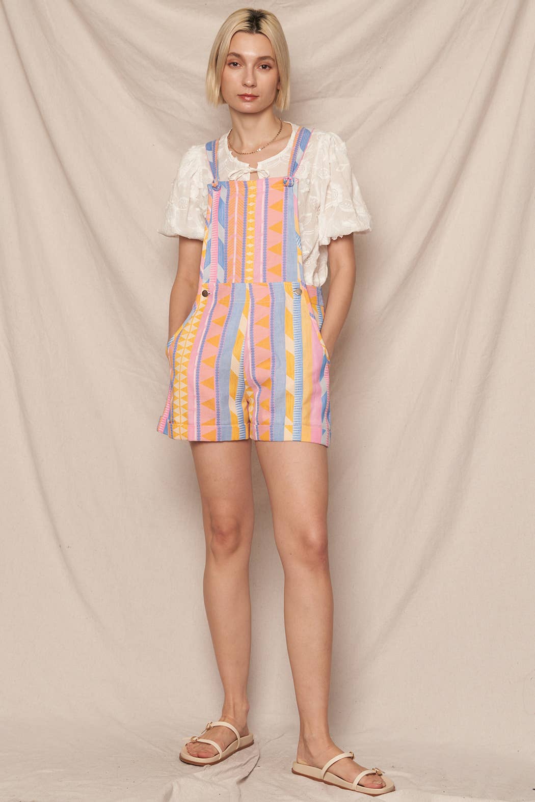 Multicolor Printed Shortalls