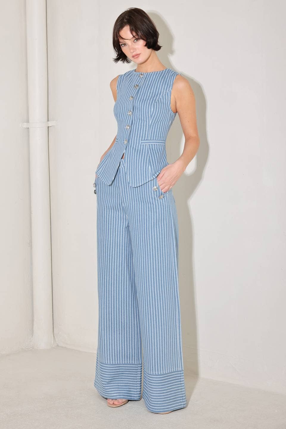 A striped woven pant - FP1916T