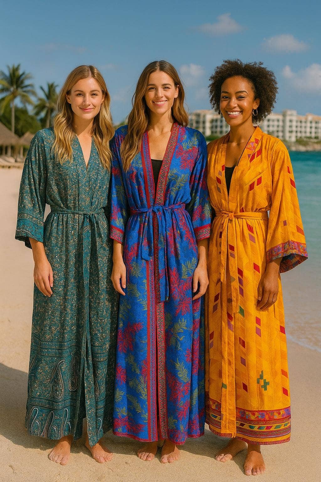 Recycled Silk kimonos for women - Body coverup