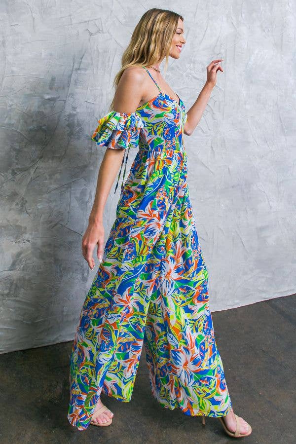 A printed woven jumpsuit - IP7829