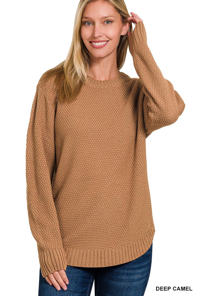 Round Neck Basic Sweater Zenana