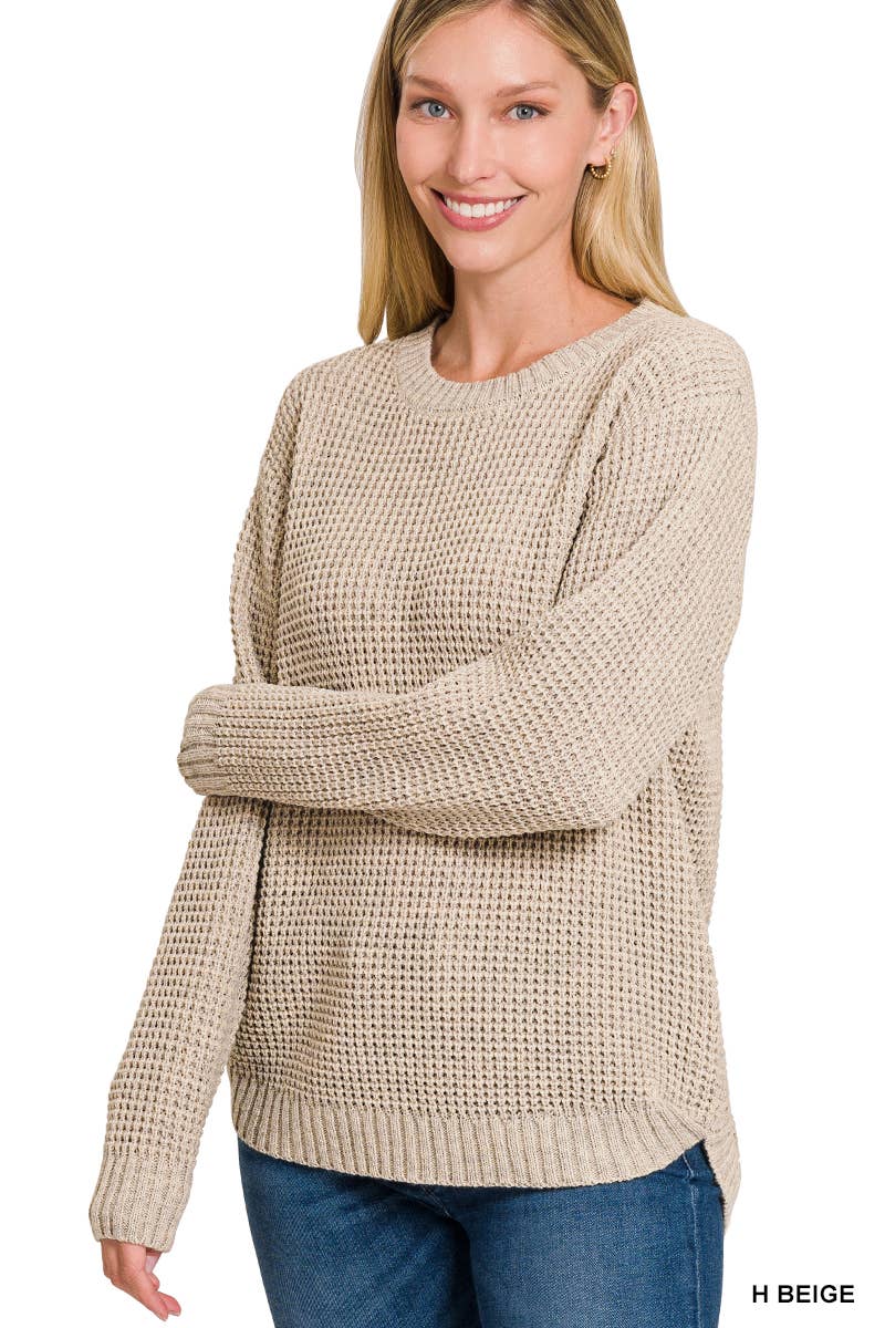 `Basic Waffle Sweater