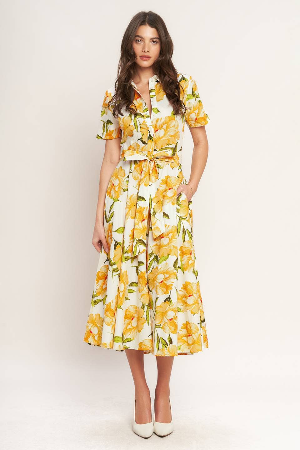 A printed woven midi dress - ID23261