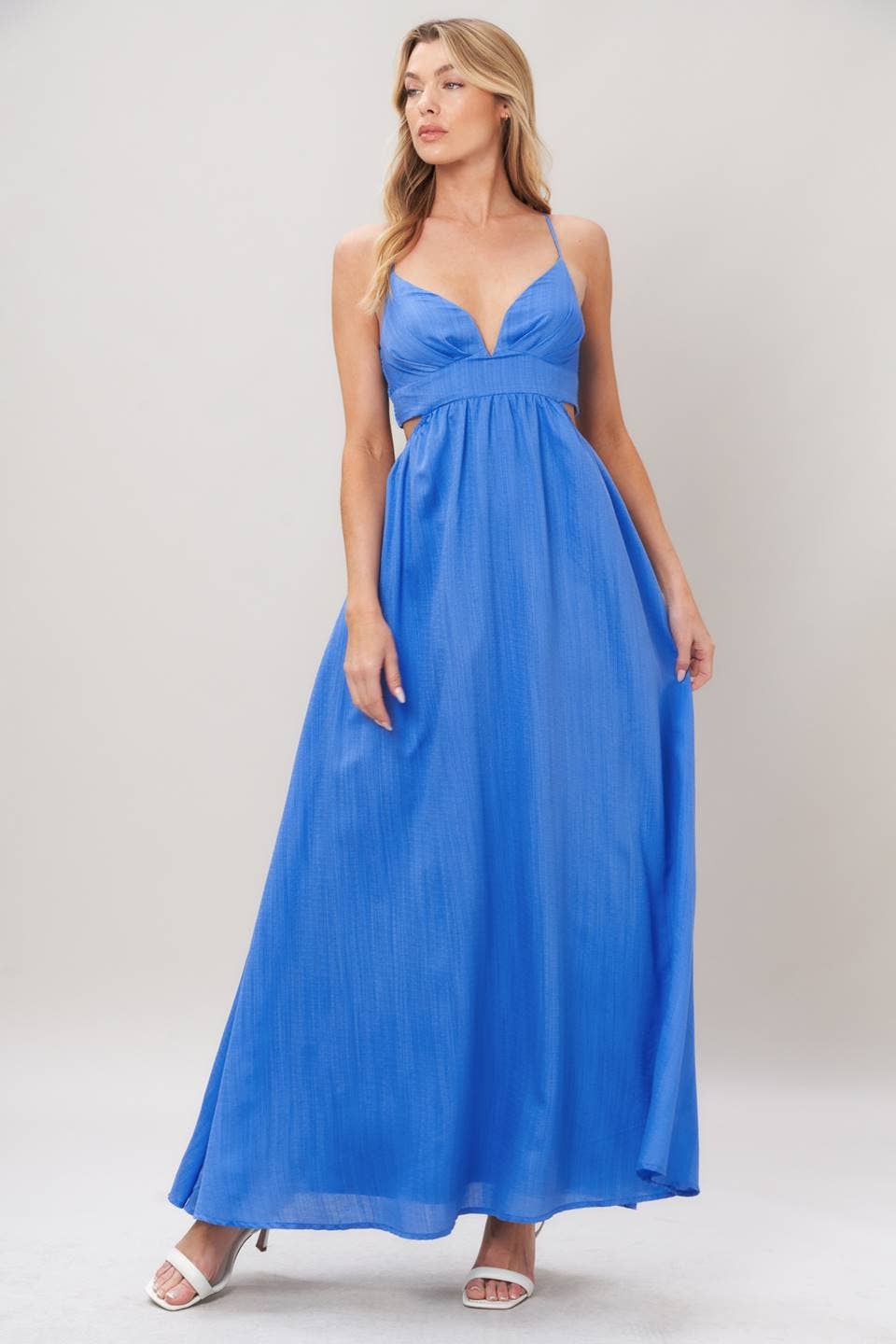 A solid woven maxi dress - ID23902