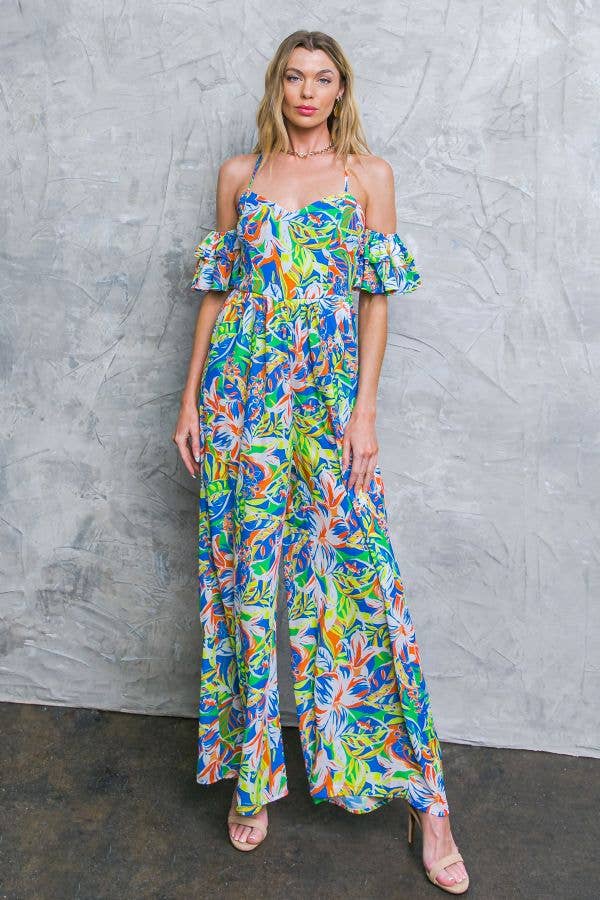 A printed woven jumpsuit - IP7829