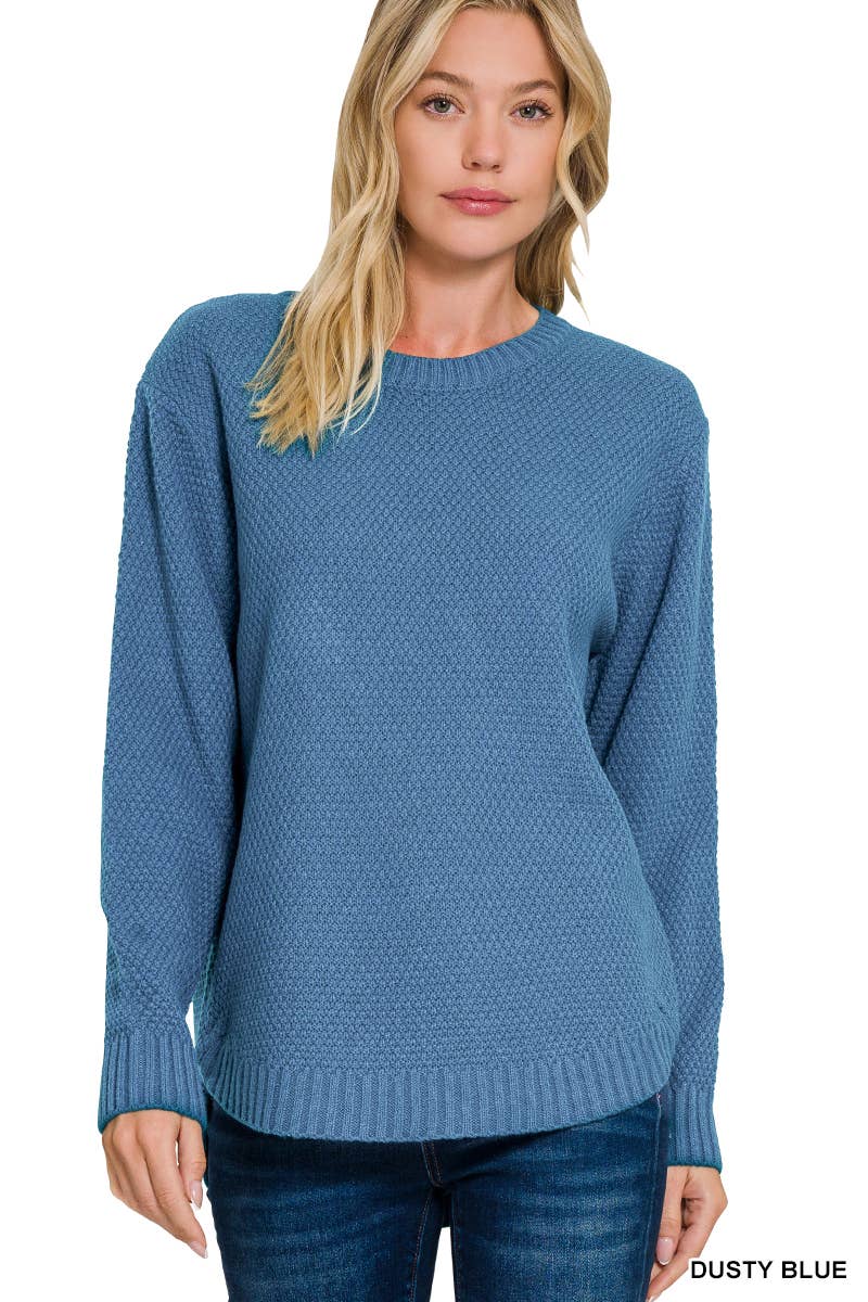 Round Neck Basic Sweater Zenana