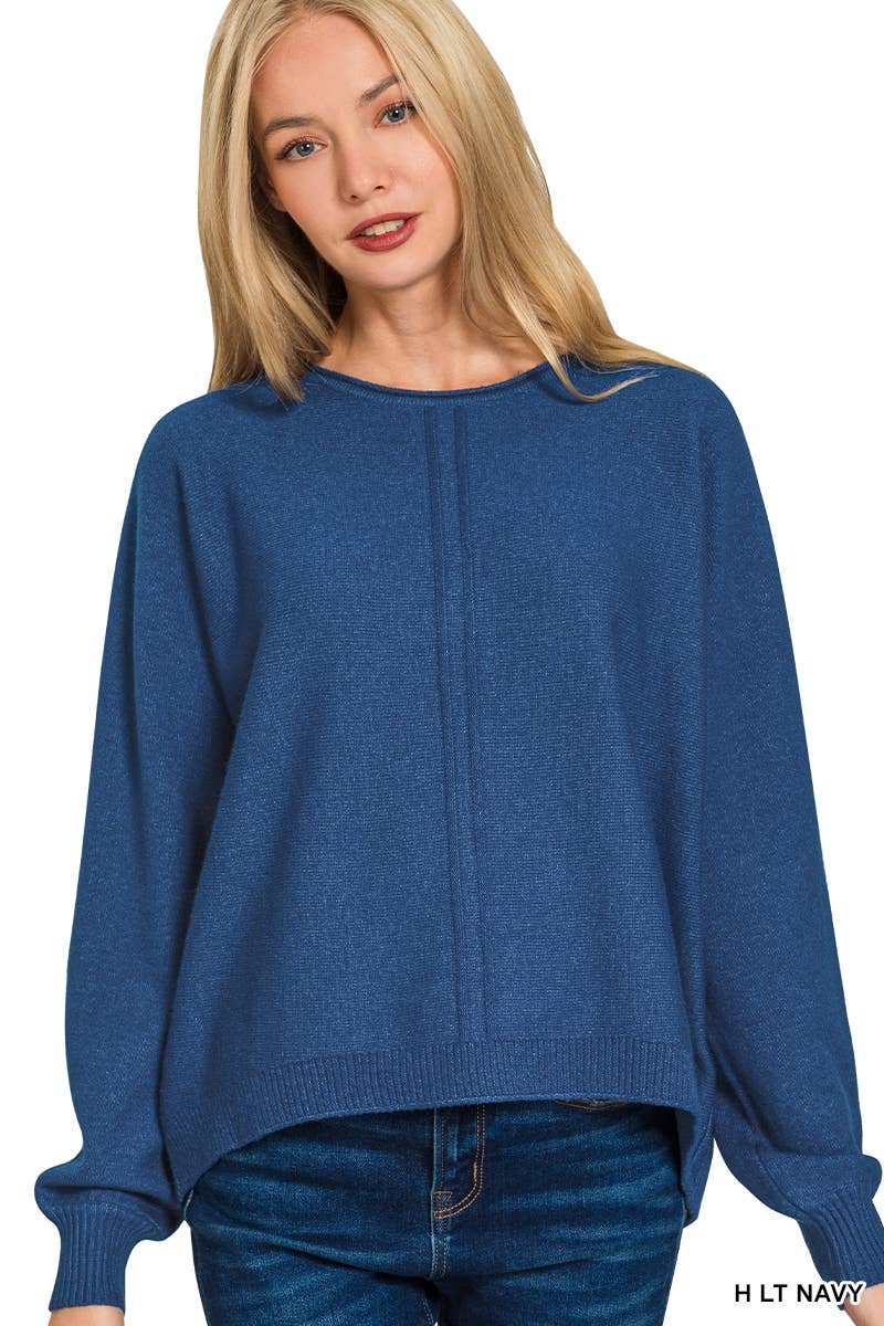 `Viscose Front Seam Sweater Zenana