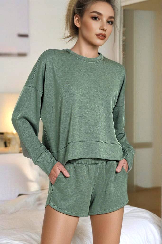 `Scuba Top & Dolphin Shorts 2PC Set Zenana