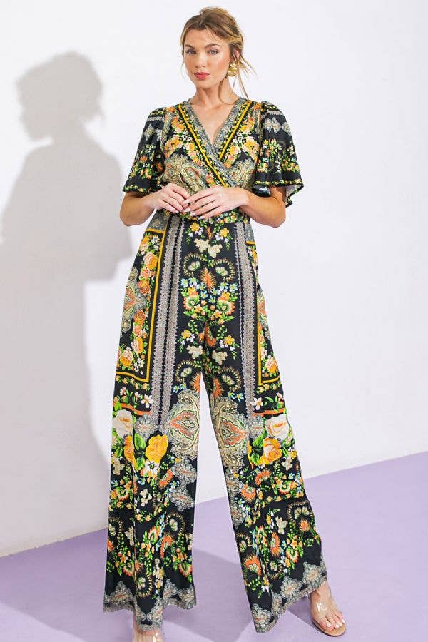 A printed woven jumpsuit - IP7359