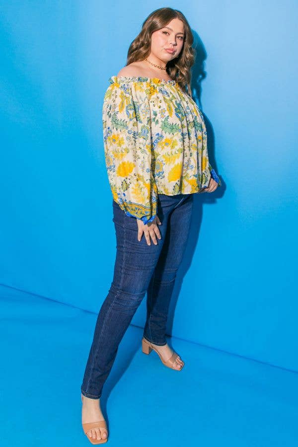 A printed texture woven top - ITP12235