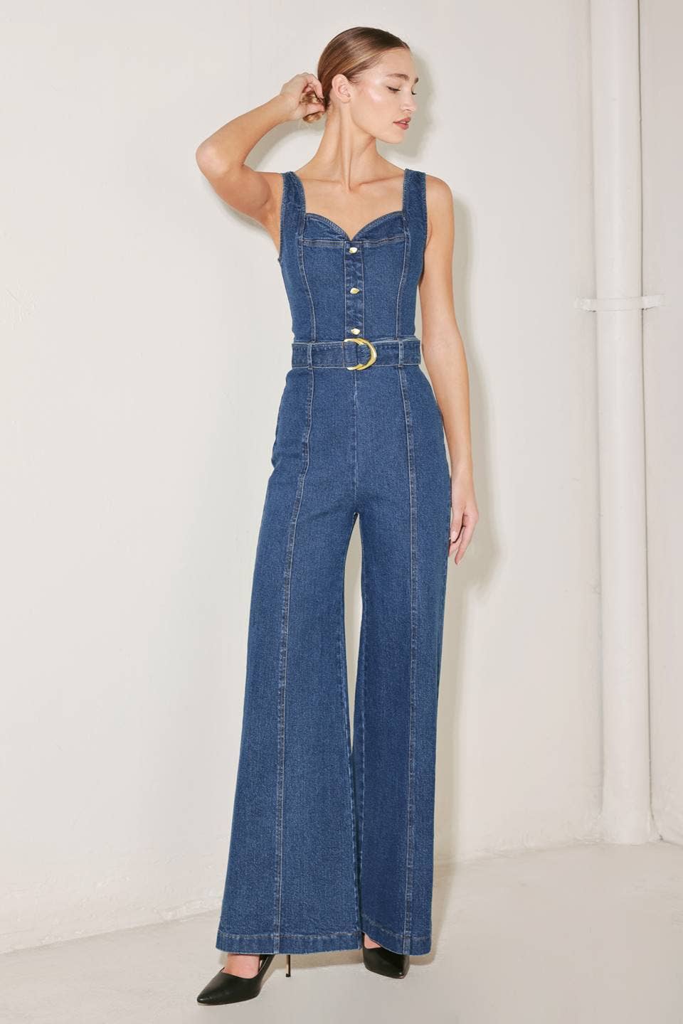 A washed denim jumpsuit - FP2136