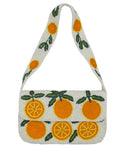 Orange SINGLE SIDED Beaded Shoulder Bag