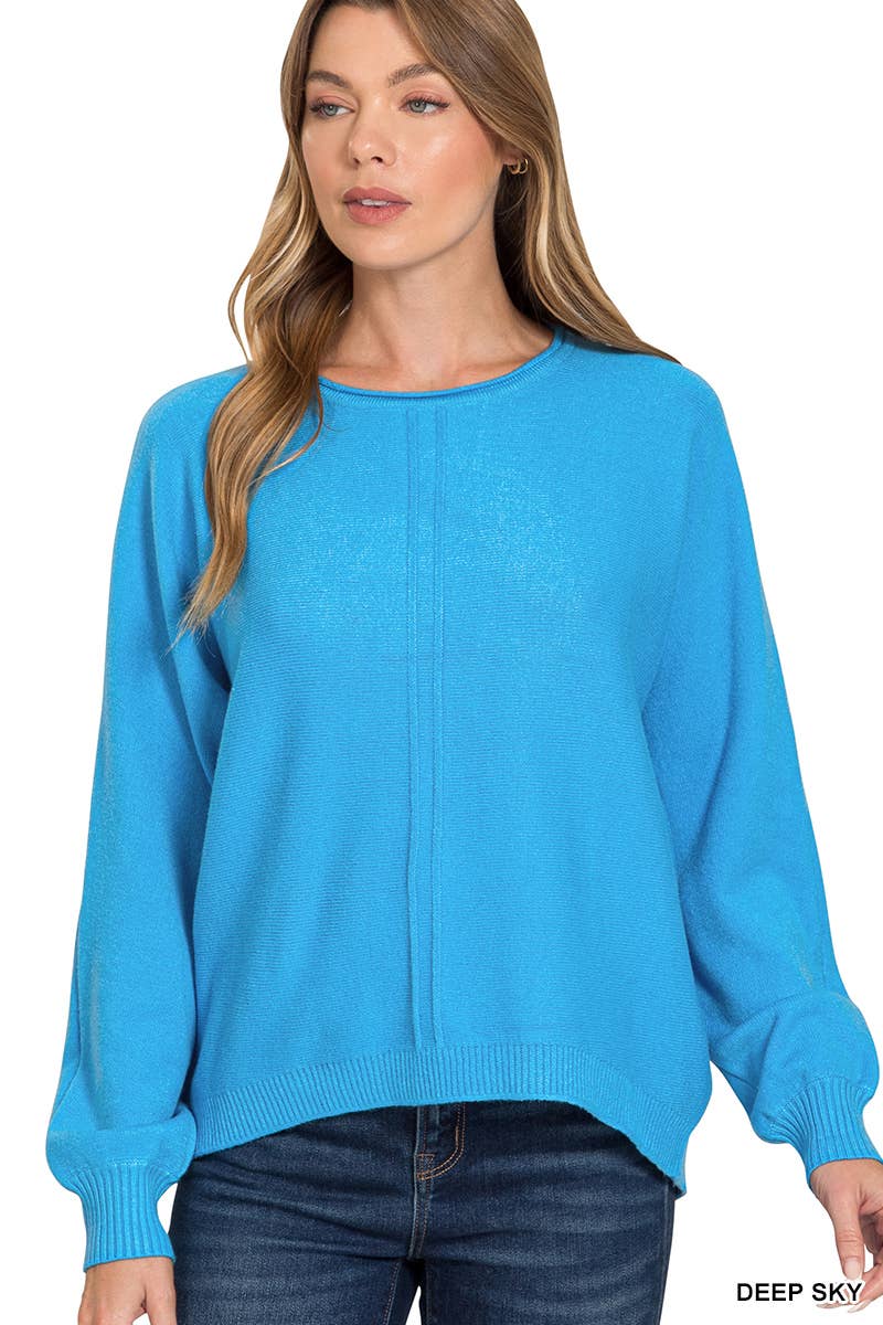 `Viscose Front Seam Sweater Zenana