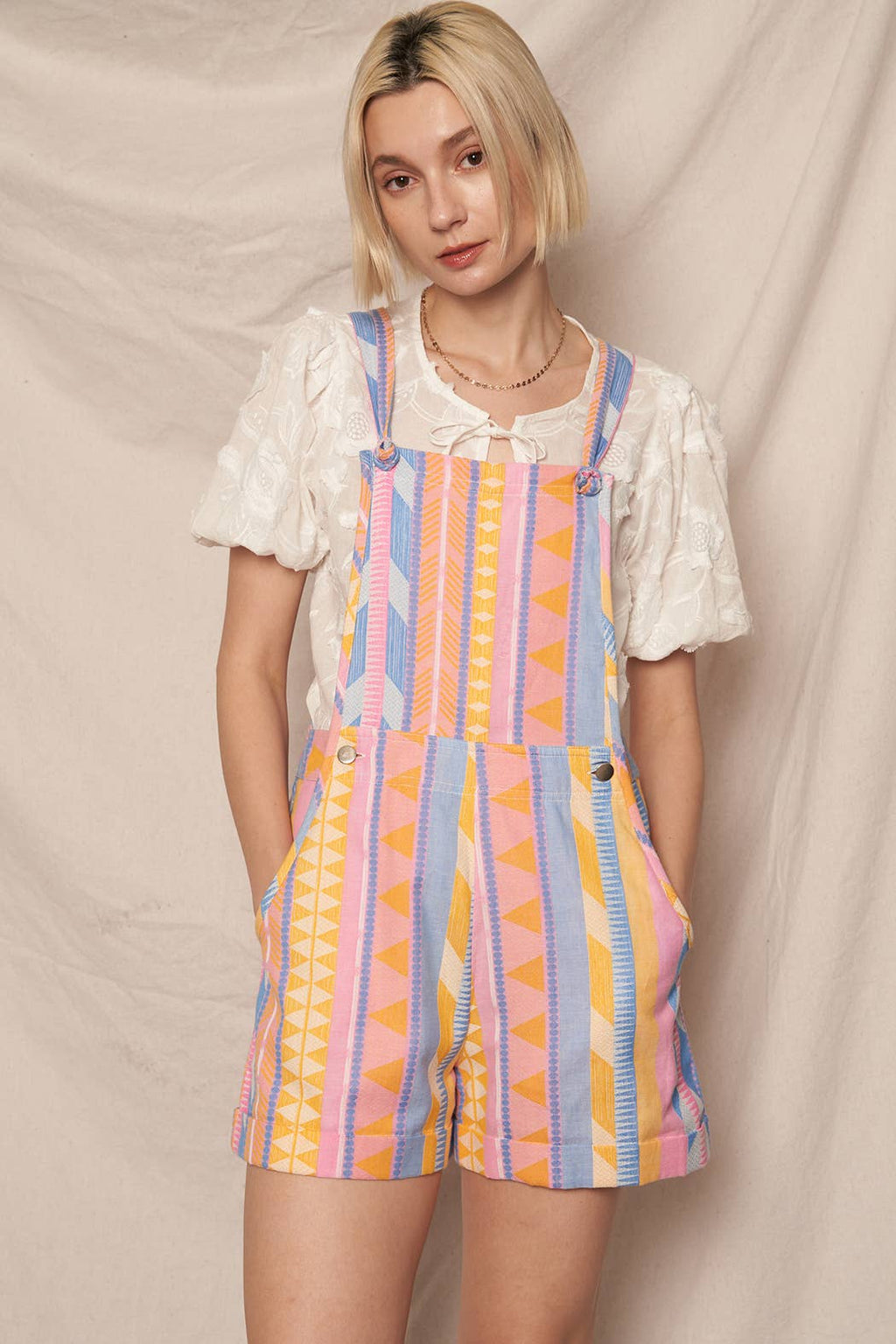 Multicolor Printed Shortalls