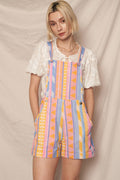 Multicolor Printed Shortalls