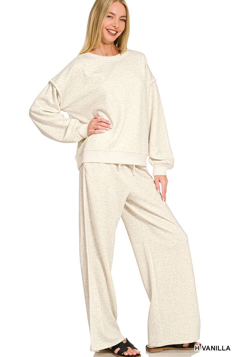 Scuba Contrast Piping Sweatshirts & Pants 2PC Set
