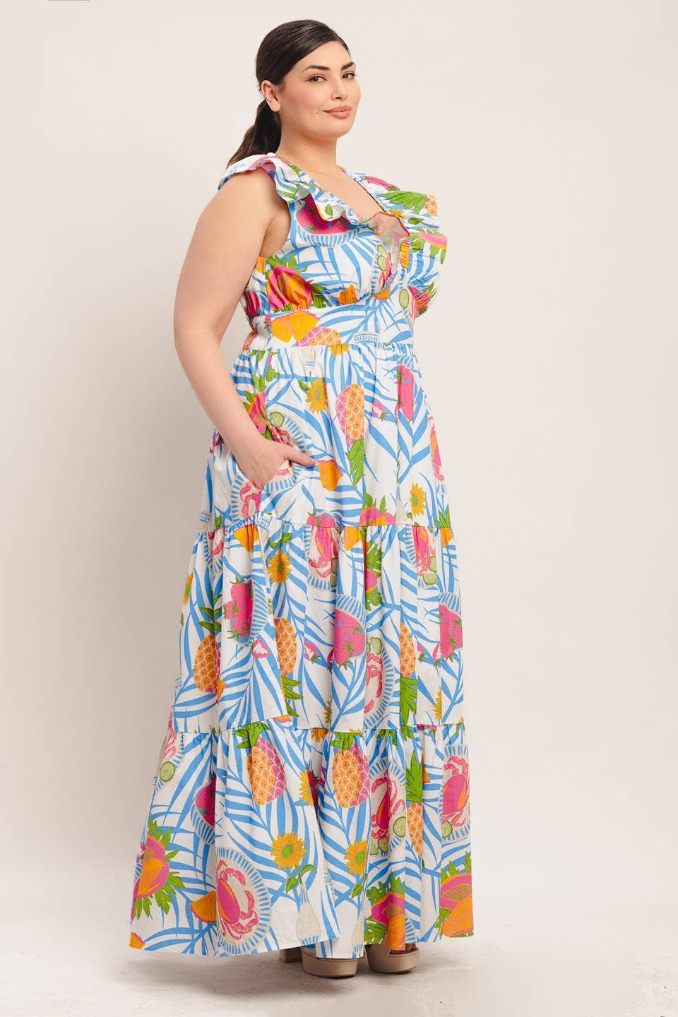 A printed woven maxi dress - ID23187-P