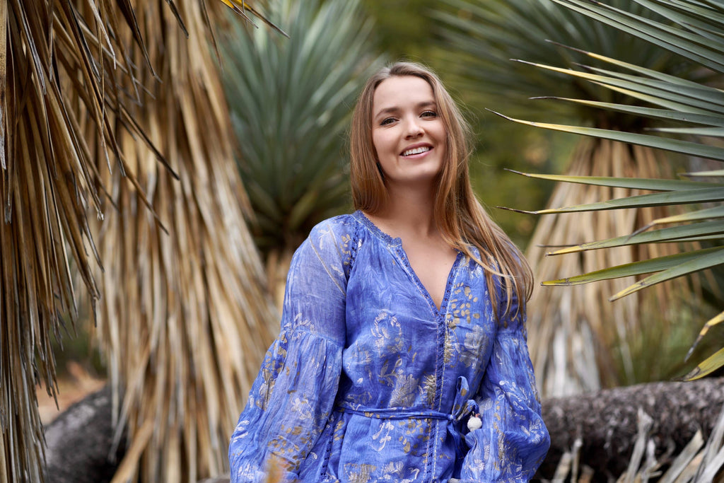 Liezl Maxi Dress Blue White 